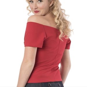Cherry Red Off The Shoulder Top